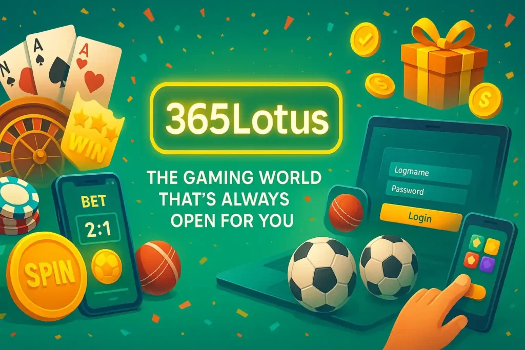 Lotus365: A world of gaming that's always open and waiting for you.