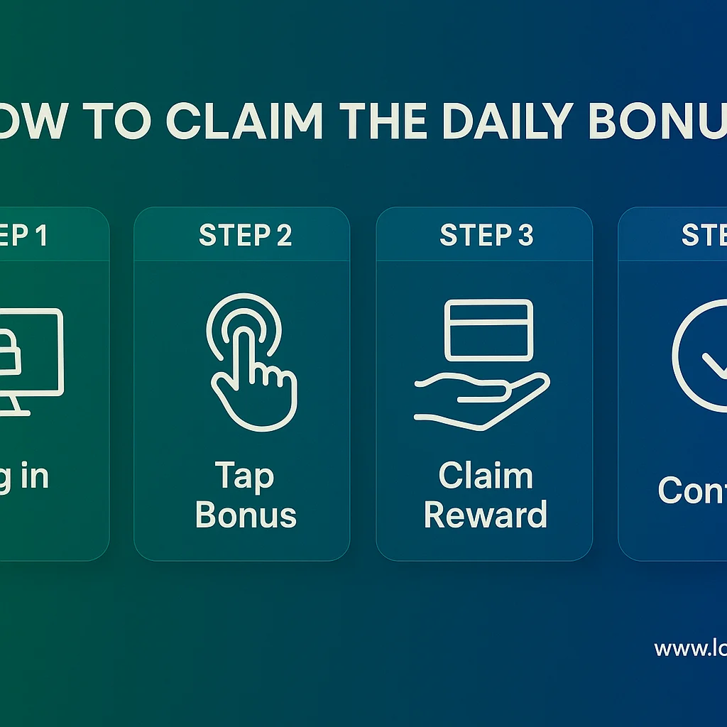 Follow these simple steps to successfully claim your Lotus365 daily reward.