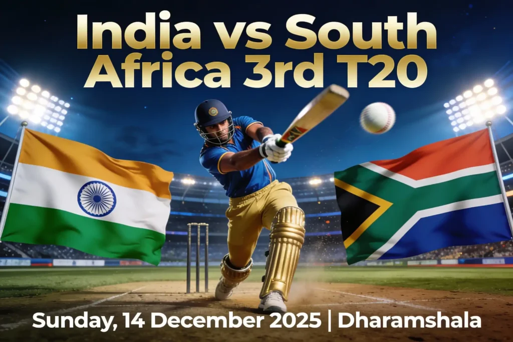 Match Day Poster: India vs South Africa, 3rd T20 - December 14, 2025